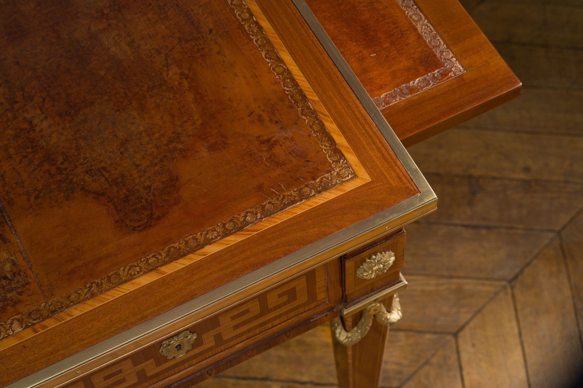 Flat Desk Inlaid With Rosewood And Amaranth-photo-2