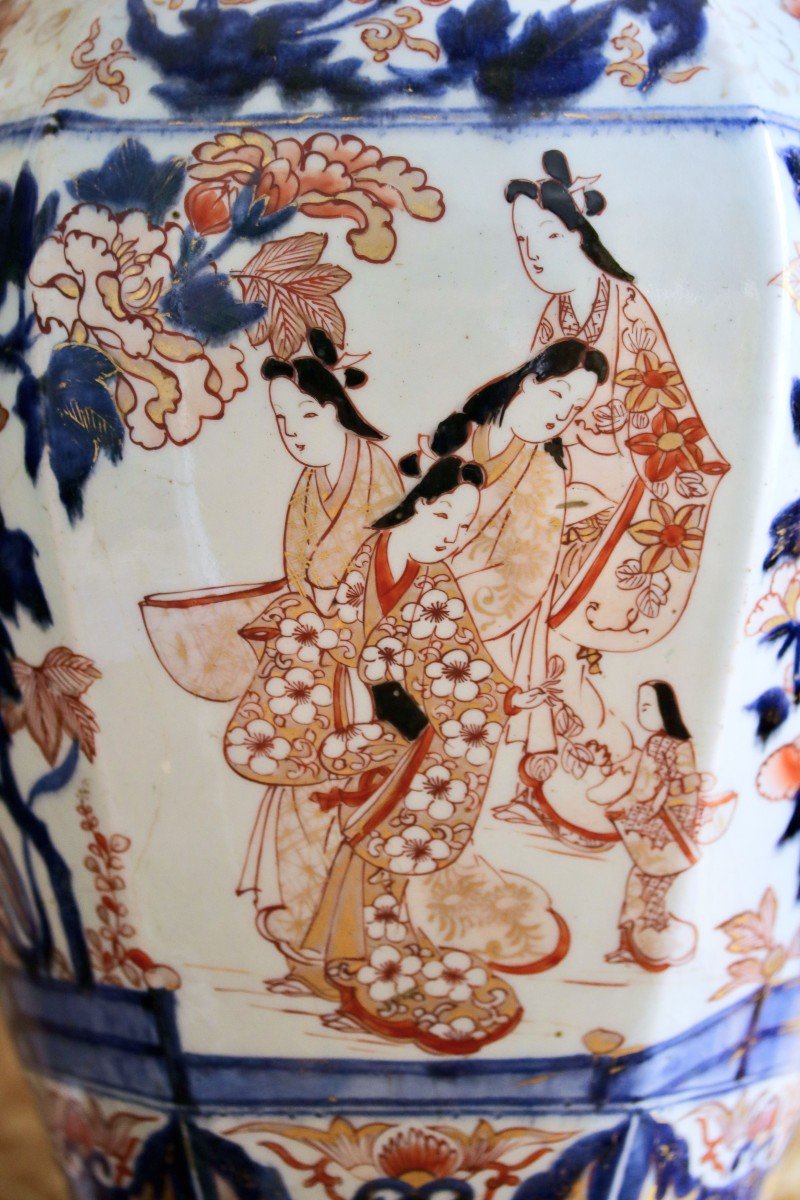 Grand Vase d'Imari En Porcelaine-photo-4