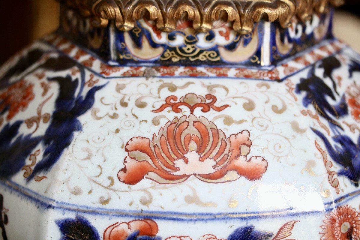 Grand Vase d'Imari En Porcelaine-photo-2