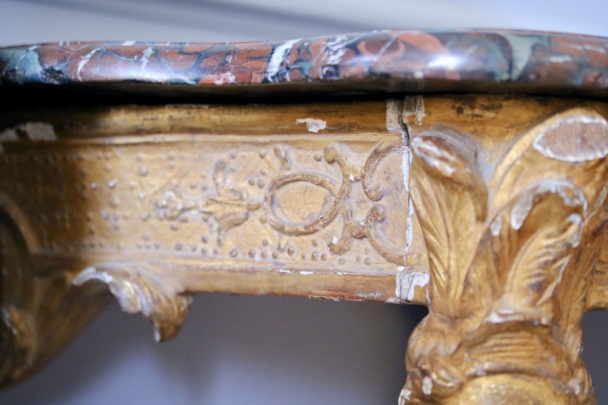 Console In Gilded And Carved Wood-photo-4