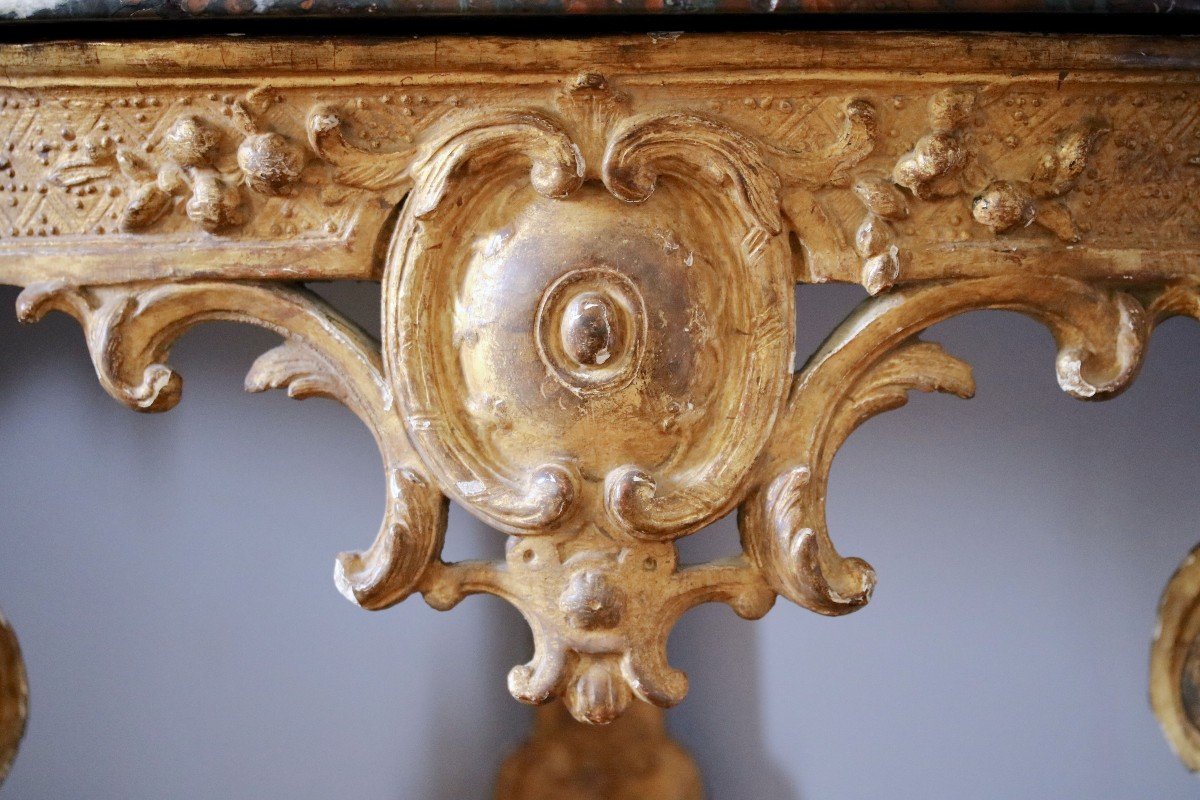 Console In Gilded And Carved Wood-photo-2