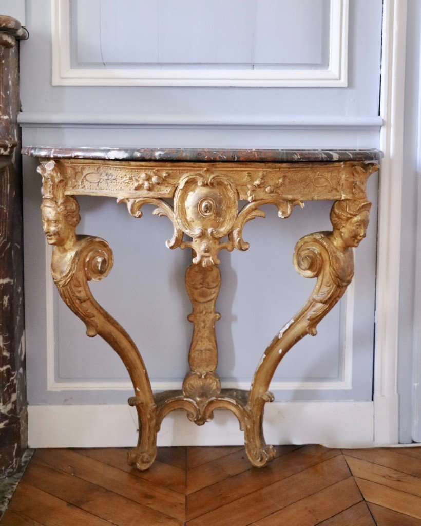 Console In Gilded And Carved Wood