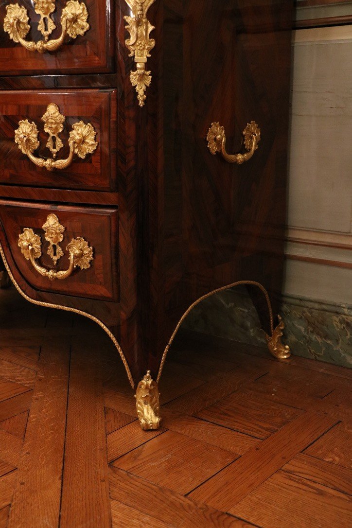 Rosewood Bridge Chest Of Drawers Attributed To Etienne Doirat-photo-3