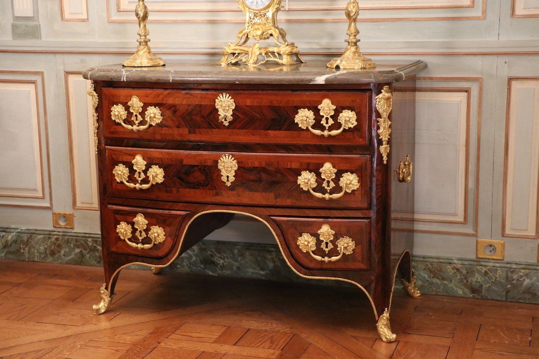 Rosewood Bridge Chest Of Drawers Attributed To Etienne Doirat-photo-3