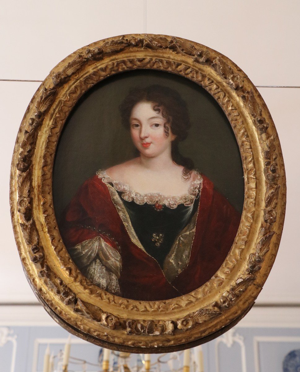 	Portrait Of An Elegant Young Woman In The Style Of Pierre Mignard