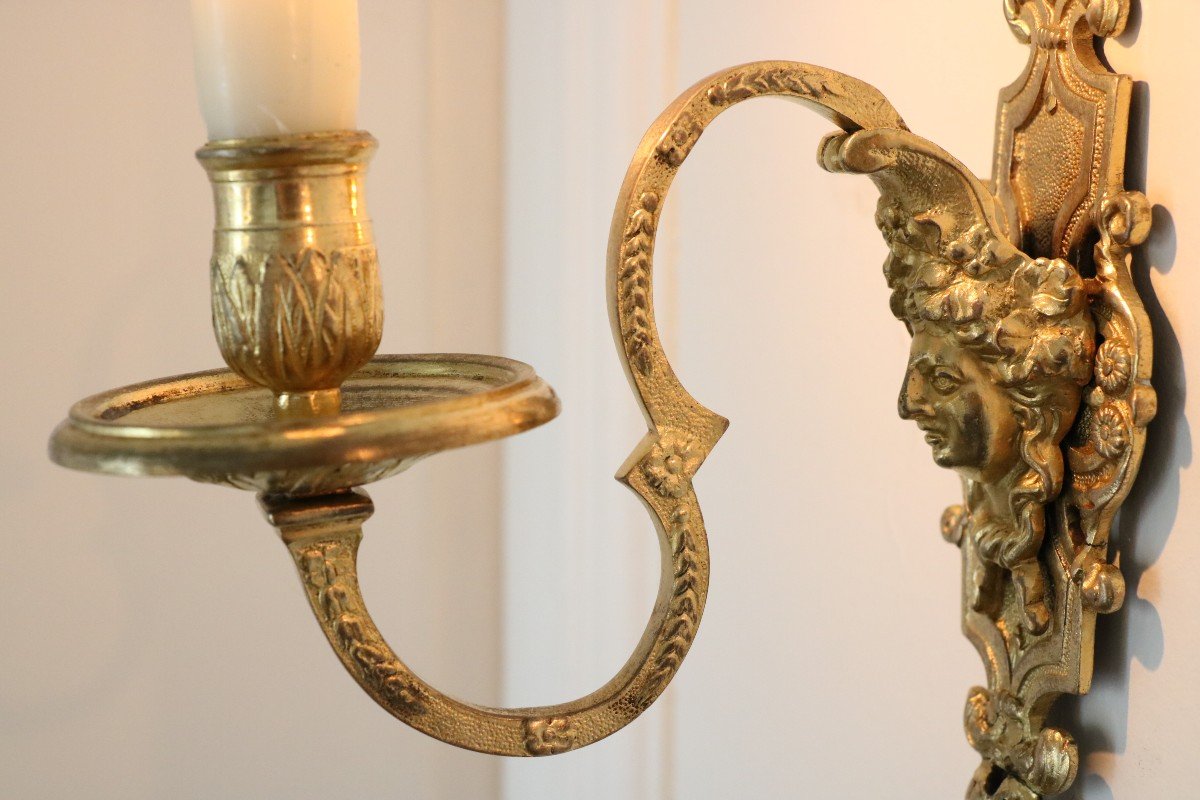 Louis XIV Period Gilt Bronze Wall Light-photo-3