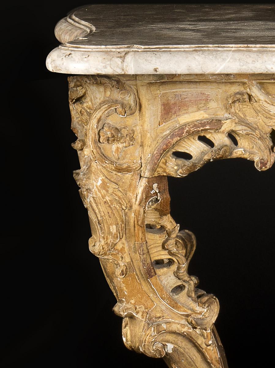 Console Table Carved And Gilded, Louis XV, 1730.-photo-2