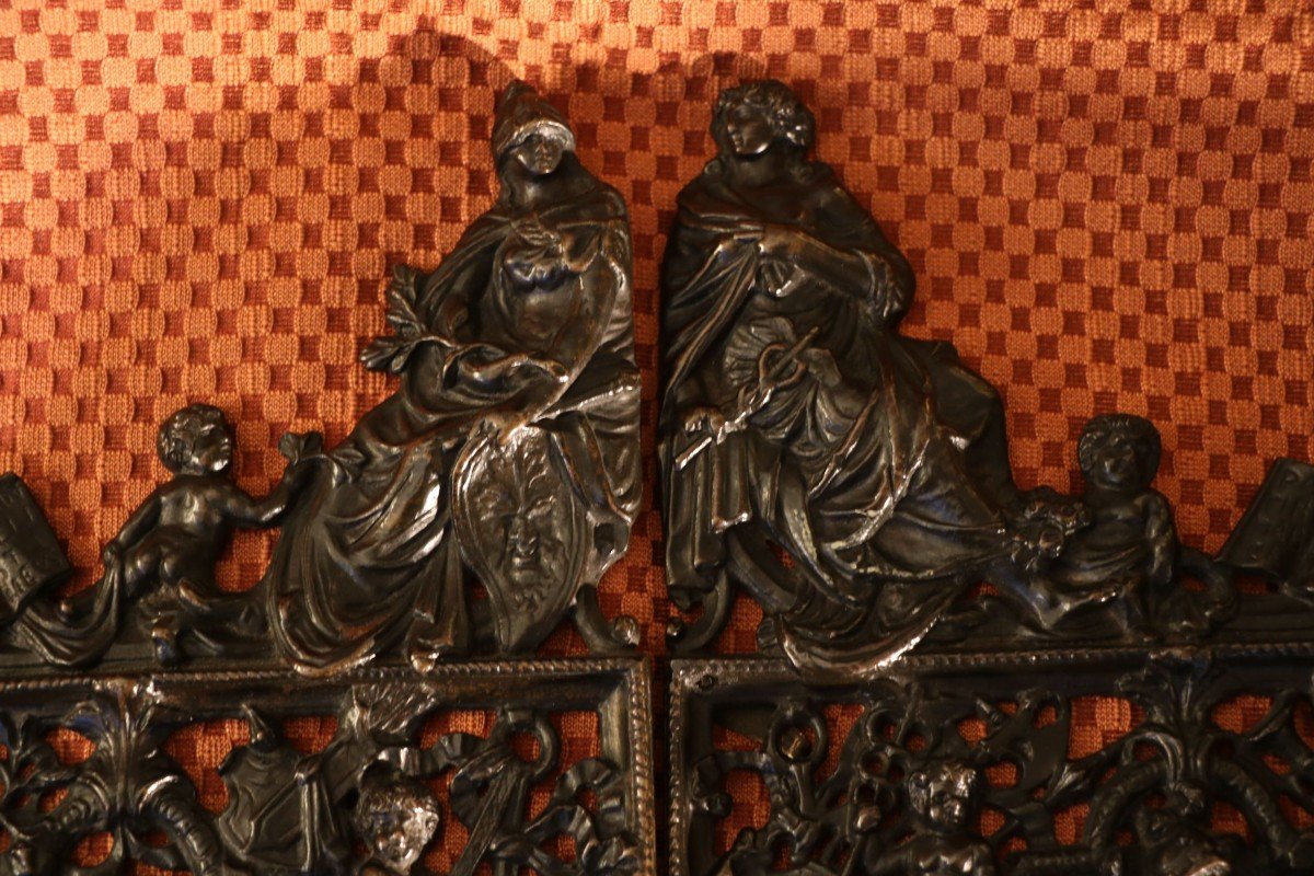 Set Of Two Bronze Grilles Representing The Doors Of The Loggetta By Sansovino-photo-2