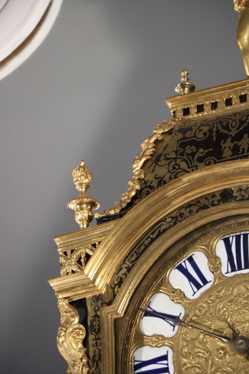 Large Cartel And Its Boulle Marquetry Console In Tortoiseshell And Brass-photo-2