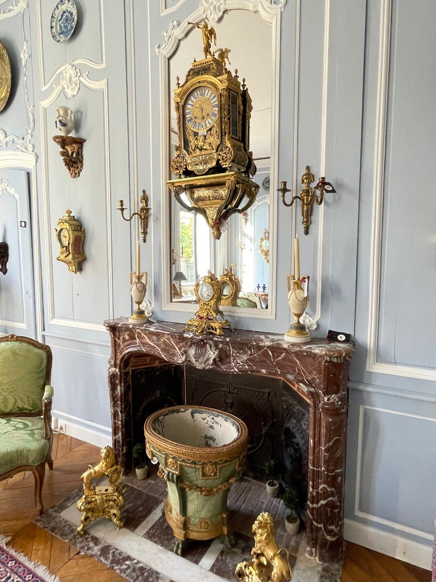 Pendulum In Gilt Bronze, Model Of Saint Germain-photo-3