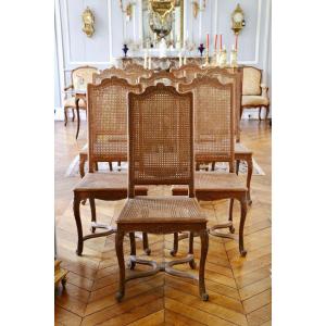 Set Of Eight Cane Chairs, Regency Period