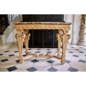 Gilded Wood Center Console, Louis XIV