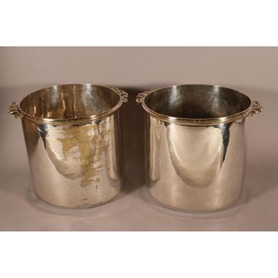 Pair Coolers, Eighteenth Century, Silver Plated.