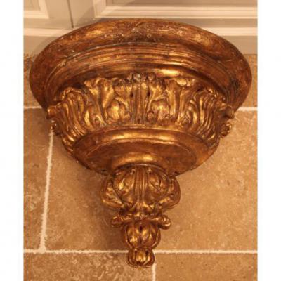 Italian Console Feuillagée Golden Wood