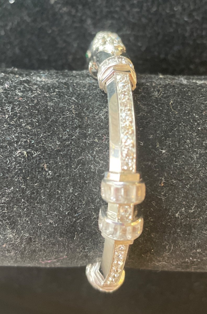 Bracelet Or Et Platine , 59 grammes, Diamants Et pierres de Synthèse.-photo-1