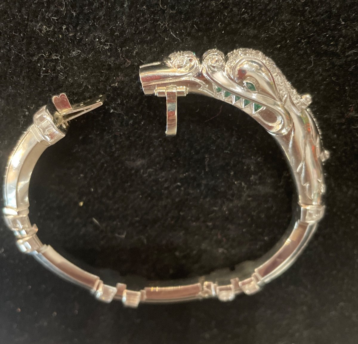 Bracelet Or Et Platine , 59 grammes, Diamants Et pierres de Synthèse.-photo-4