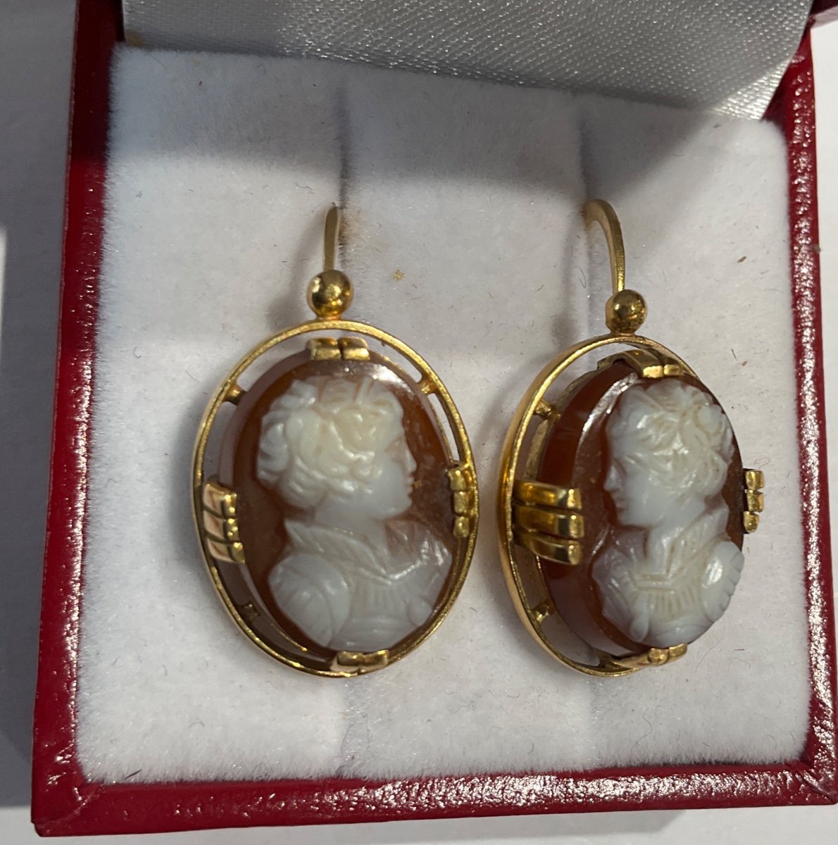 Boucles d’oreilles or camees agate -photo-1