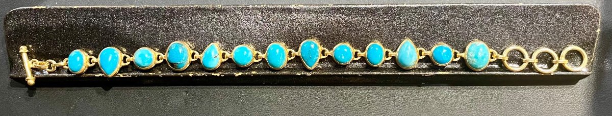 Bracelet Turquoises Naturelles Et Vermeil-photo-4