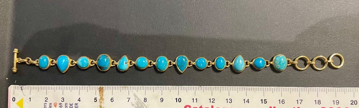 Bracelet Turquoises Naturelles Et Vermeil-photo-5