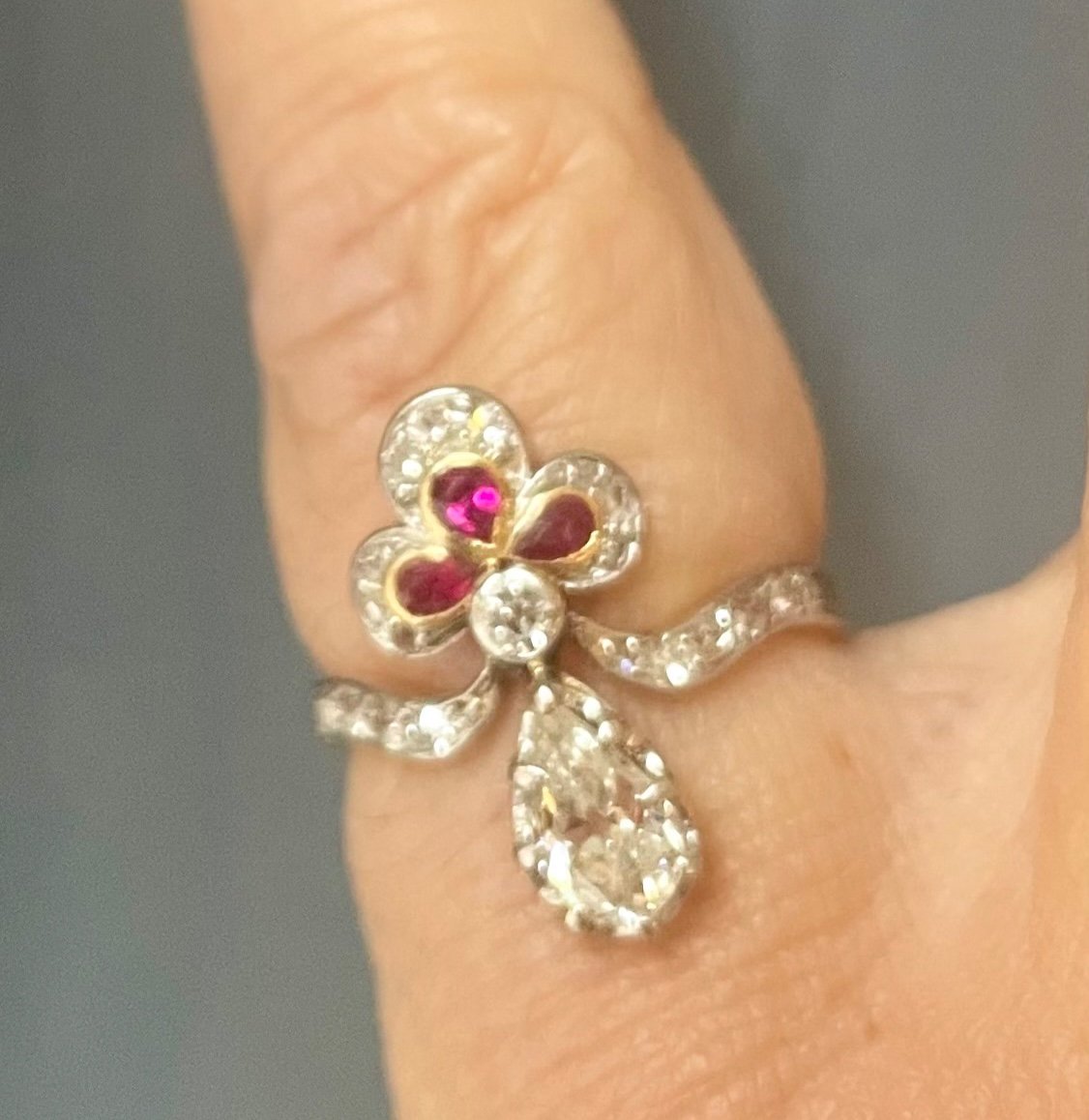 Bague Duchesse Or Jaune Or Blanc Diamants Rubis-photo-1