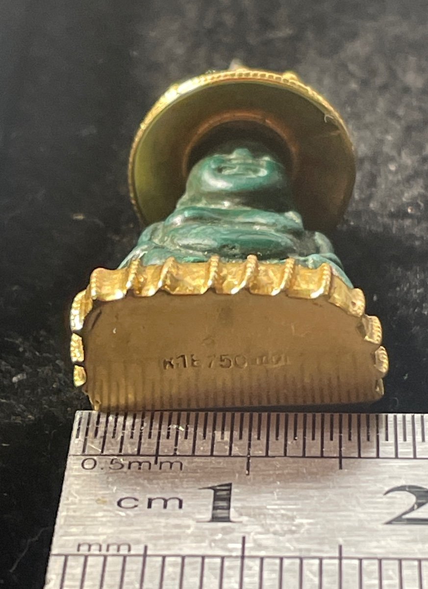 Gold Buddha Pendant (green Malachite Hard Stone?)-photo-6