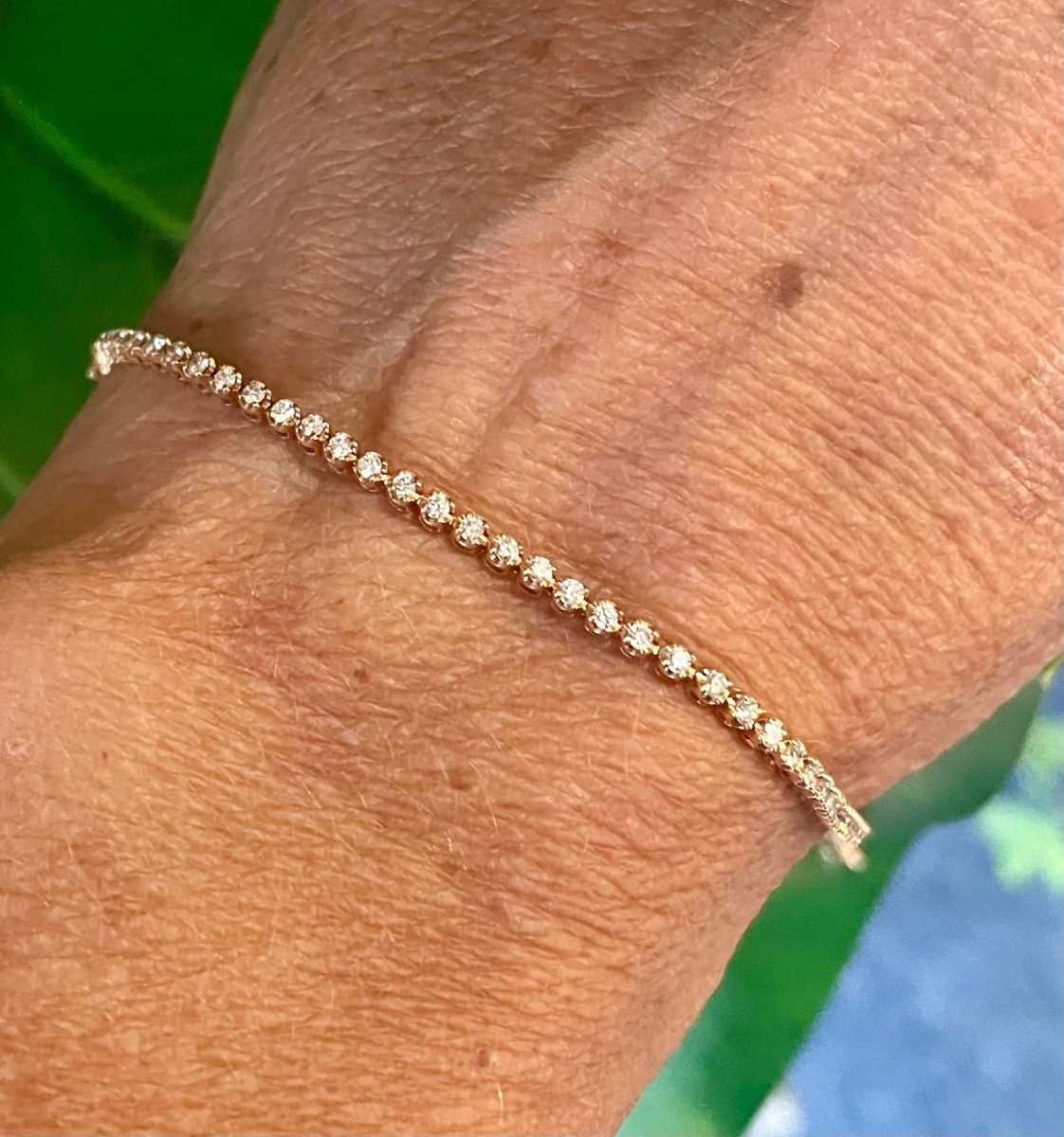 Tennis Bracelet Rose Gold Diamonds 1.60ct 