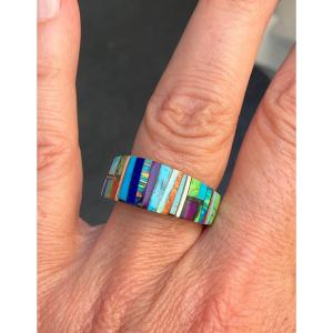 Bague Argent Turquoise Opale Lapis ..