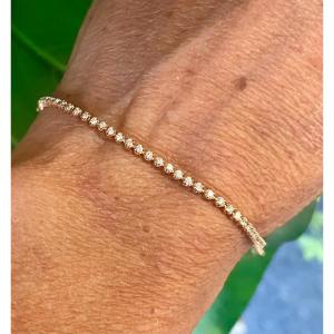 Tennis Bracelet Rose Gold Diamonds 1.60ct 