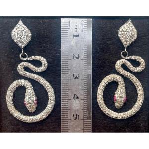 Silver And Diamonds Rose Cut Earrings