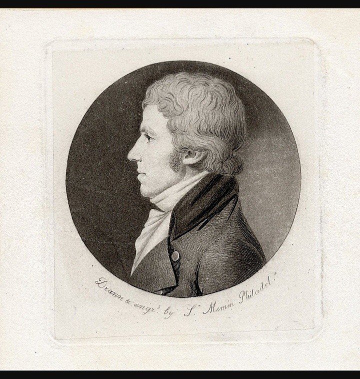 Charles B. J. Févret De Saint-mémin, Portrait Of A Man In Profil. Engraving.  Philadelphie. -photo-4