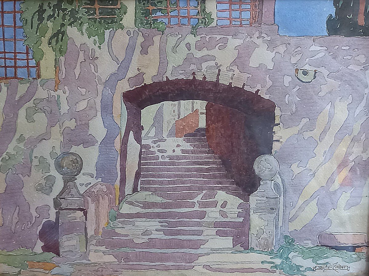 "the Entrance To The Château d'Aiguebelle". Camille Coste-linder, Aix En Provence 