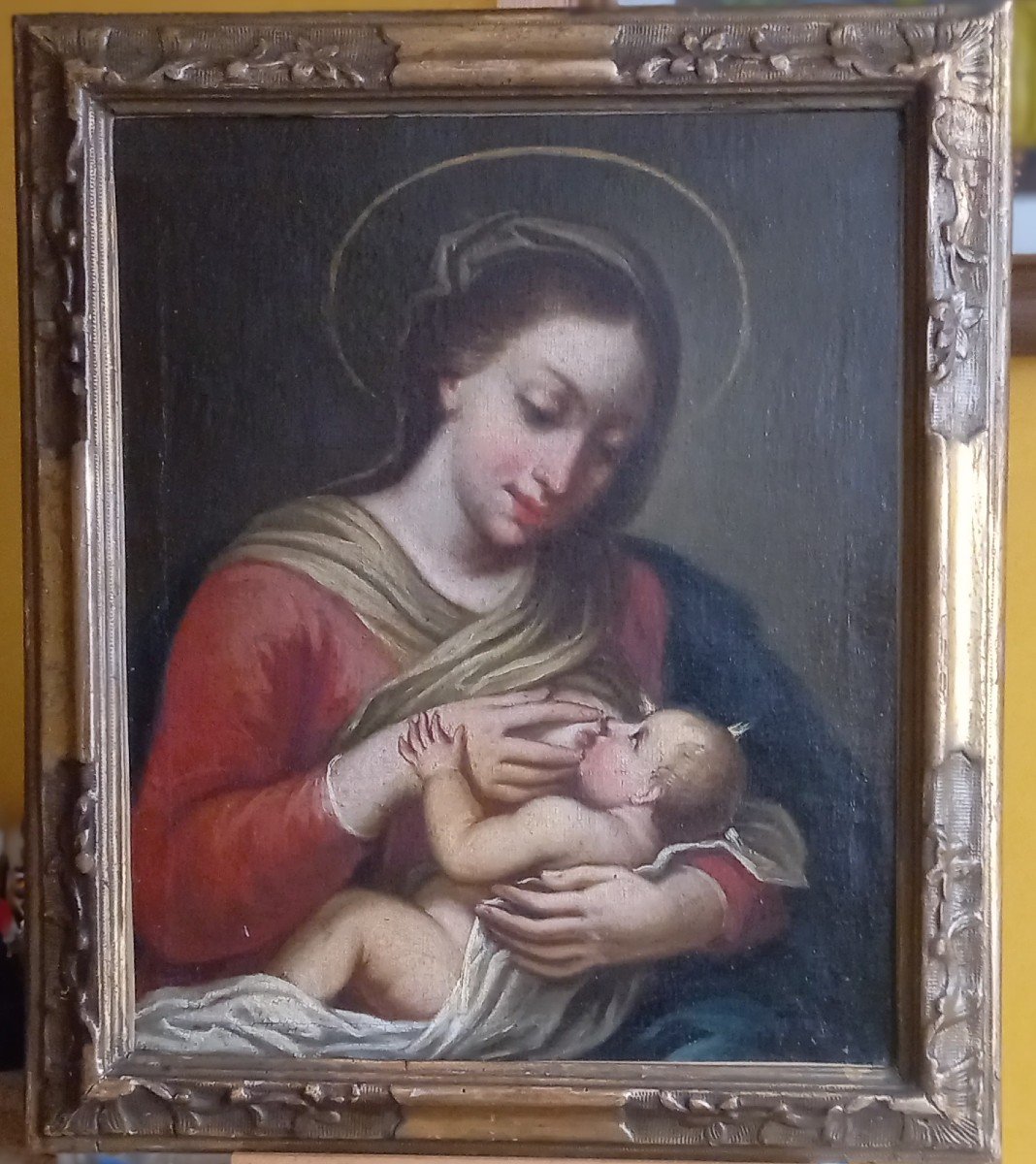 "the Virgin Of Milk Or Nursing Virgin". Italian Or Spanish School Of The 18th Century. -photo-2