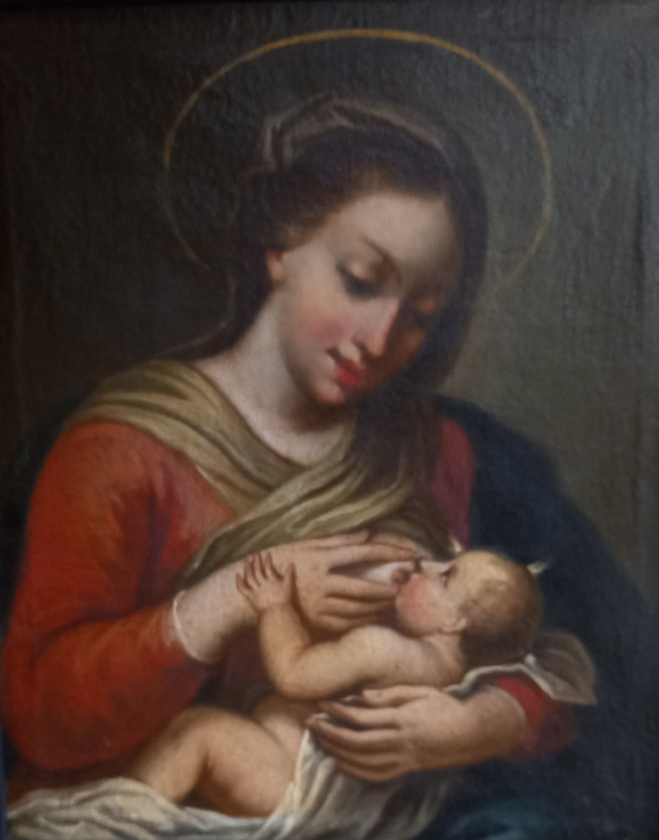 "the Virgin Of Milk Or Nursing Virgin". Italian Or Spanish School Of The 18th Century. -photo-3