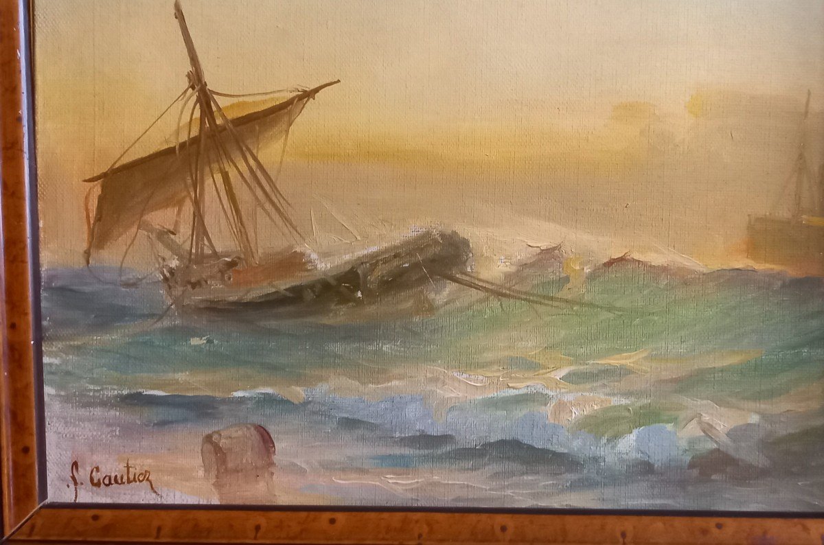 Marine, Shipwreck. François Gautier, Provençal School. -photo-5