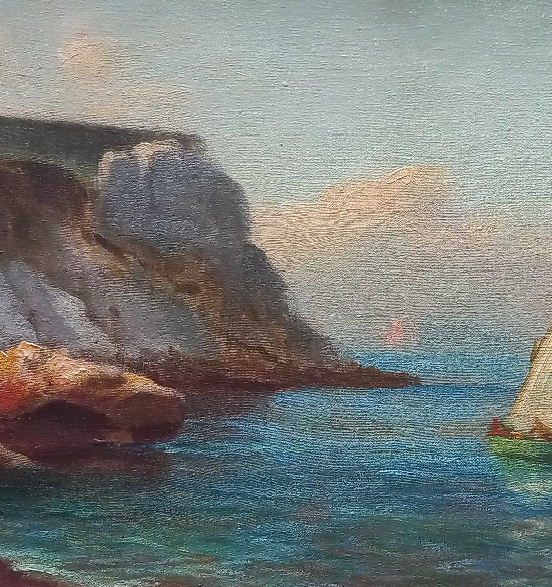 Voilier En Méditerranée. François Gautier, école Provençale.-photo-5