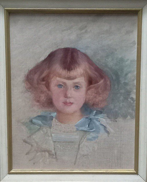 Portrait de petite fille, école Française. -photo-2