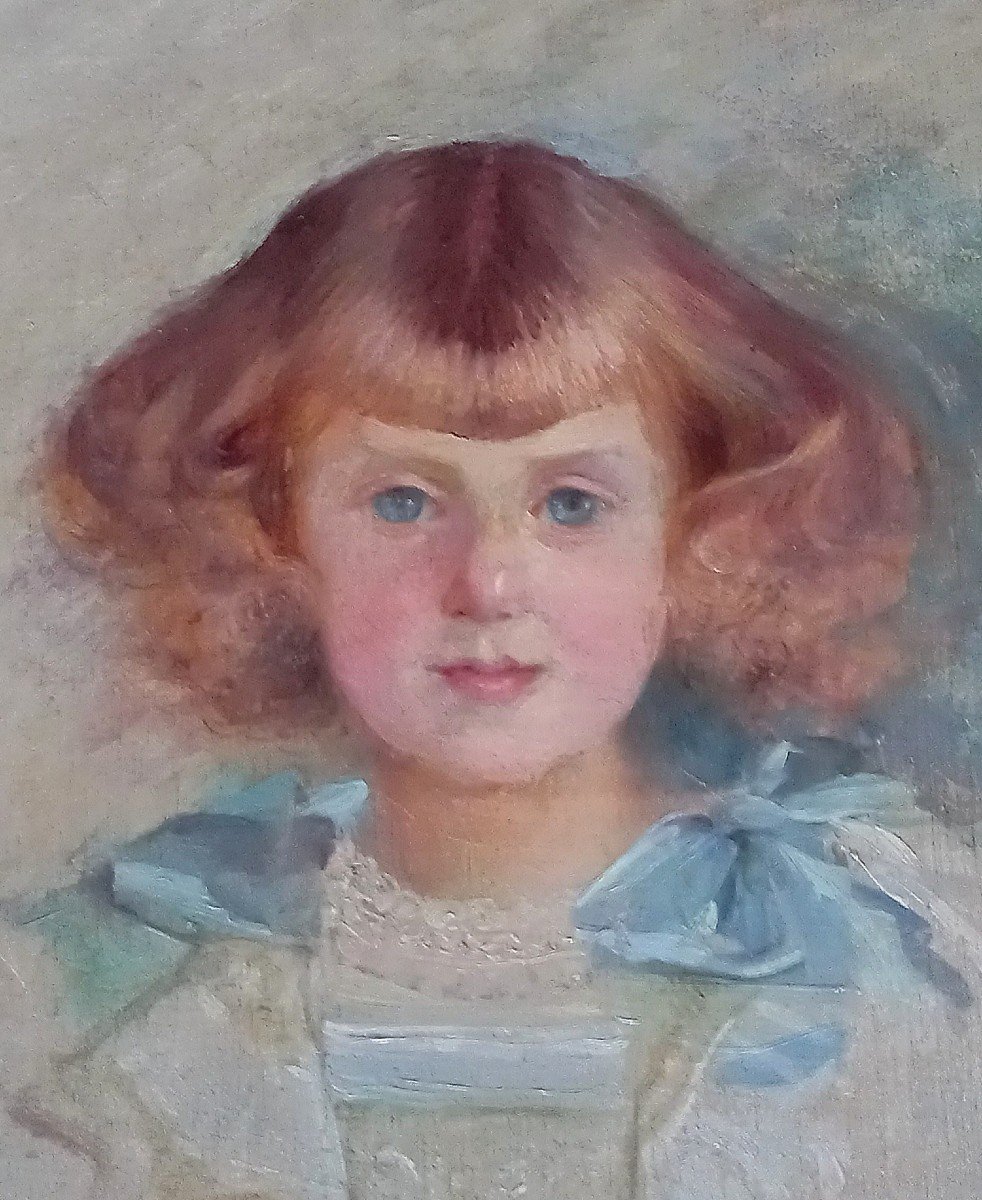 Portrait de petite fille, école Française. -photo-4