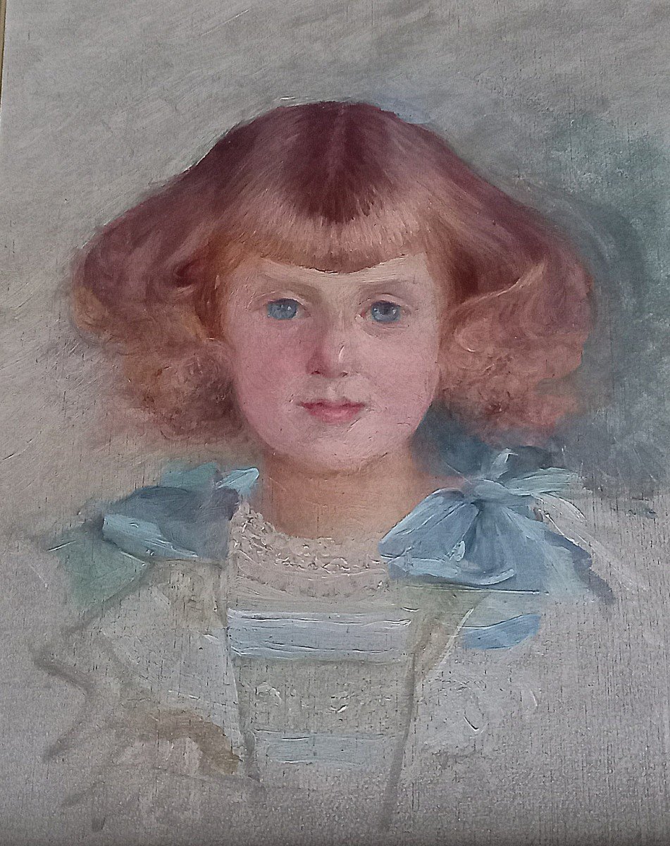 Portrait de petite fille, école Française. 