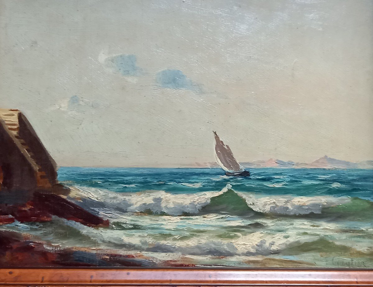 Sailboat In The Mediterranean. François Gautier.-photo-2