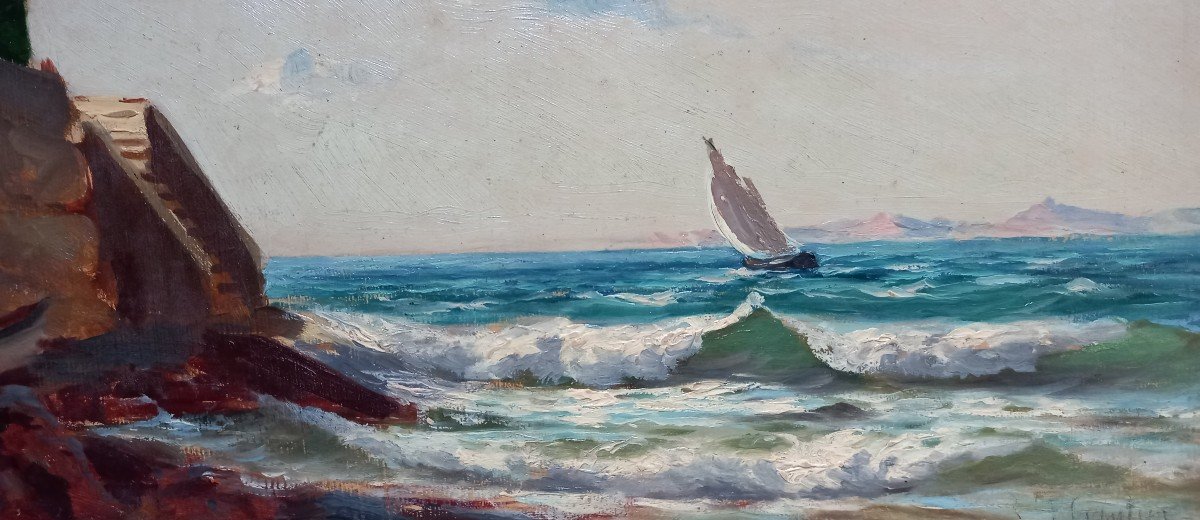 Sailboat In The Mediterranean. François Gautier.-photo-2