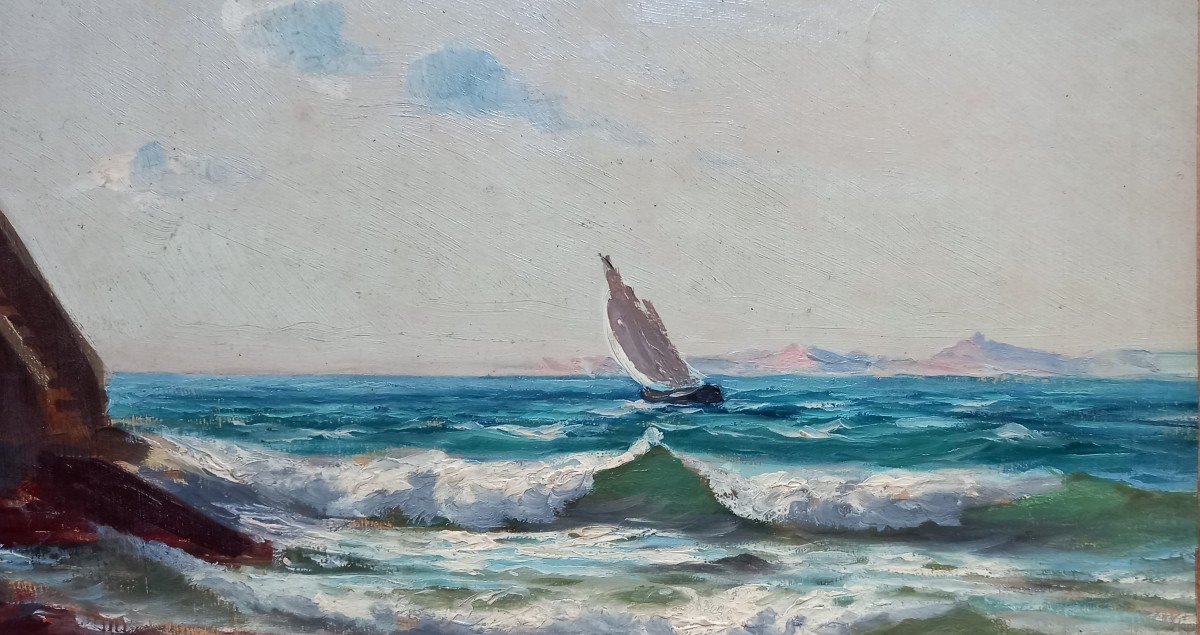 Sailboat In The Mediterranean. François Gautier.-photo-3