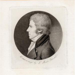 Charles B. J. Févret De Saint-Mémin, Portrait d'homme de profil,  gravure. Philadelphie 