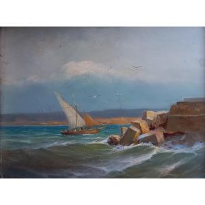 Marine, Voilier. François Gautier, école Provençale. 