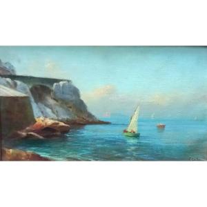 Sailboat In The Mediterranean. François Gautier, Provençal School.