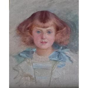 Portrait de petite fille, école Française. 