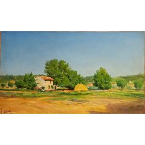 Maison et paysage de  Provence.  François Gautier. 