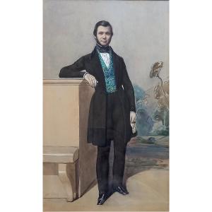 Gentilhomme Aux Gants. Antoine Constant Pellenc. 19ème Siècle. 