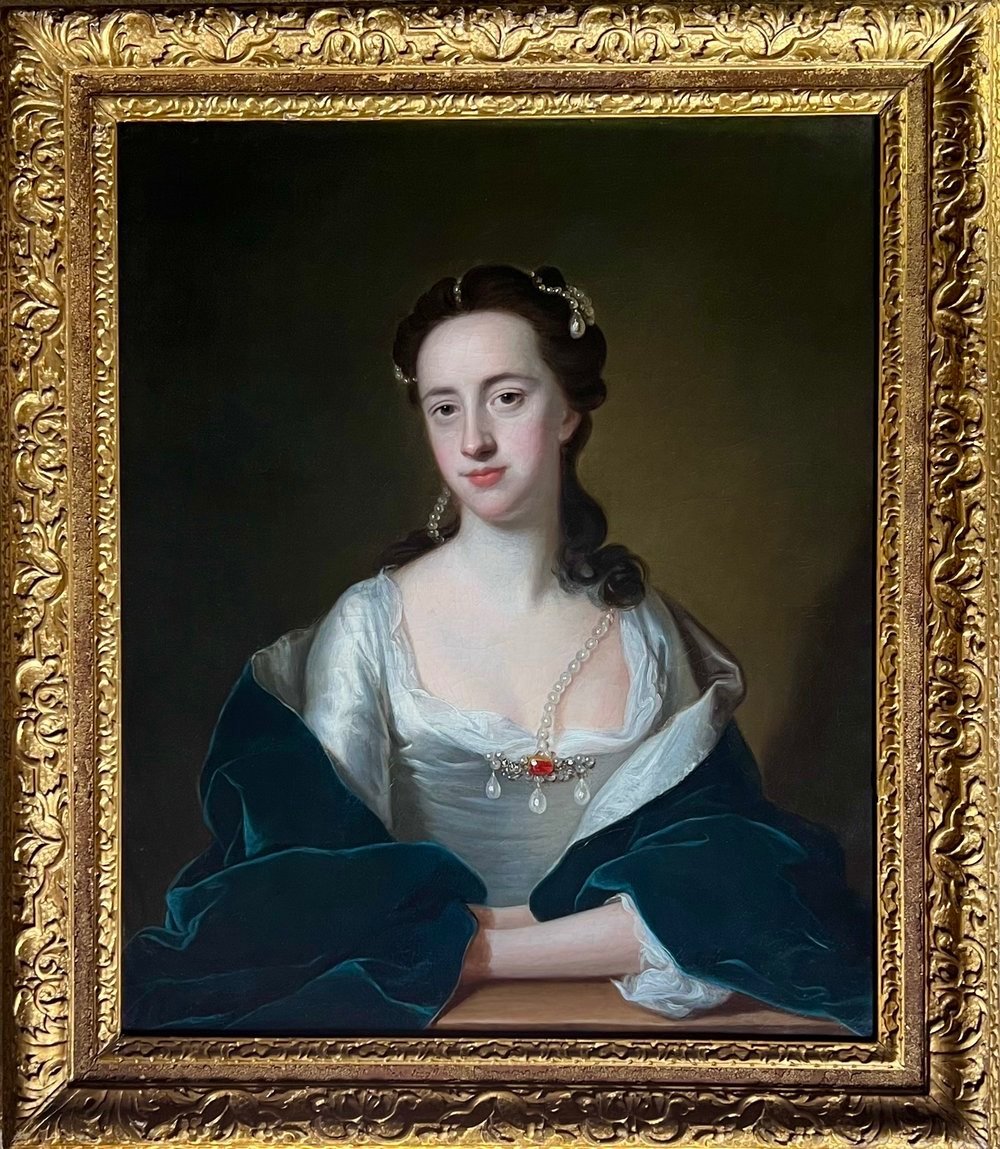 Portrait Of An Elegant 18th Century Englishwoman By Thomas Hudson (1701-1779)