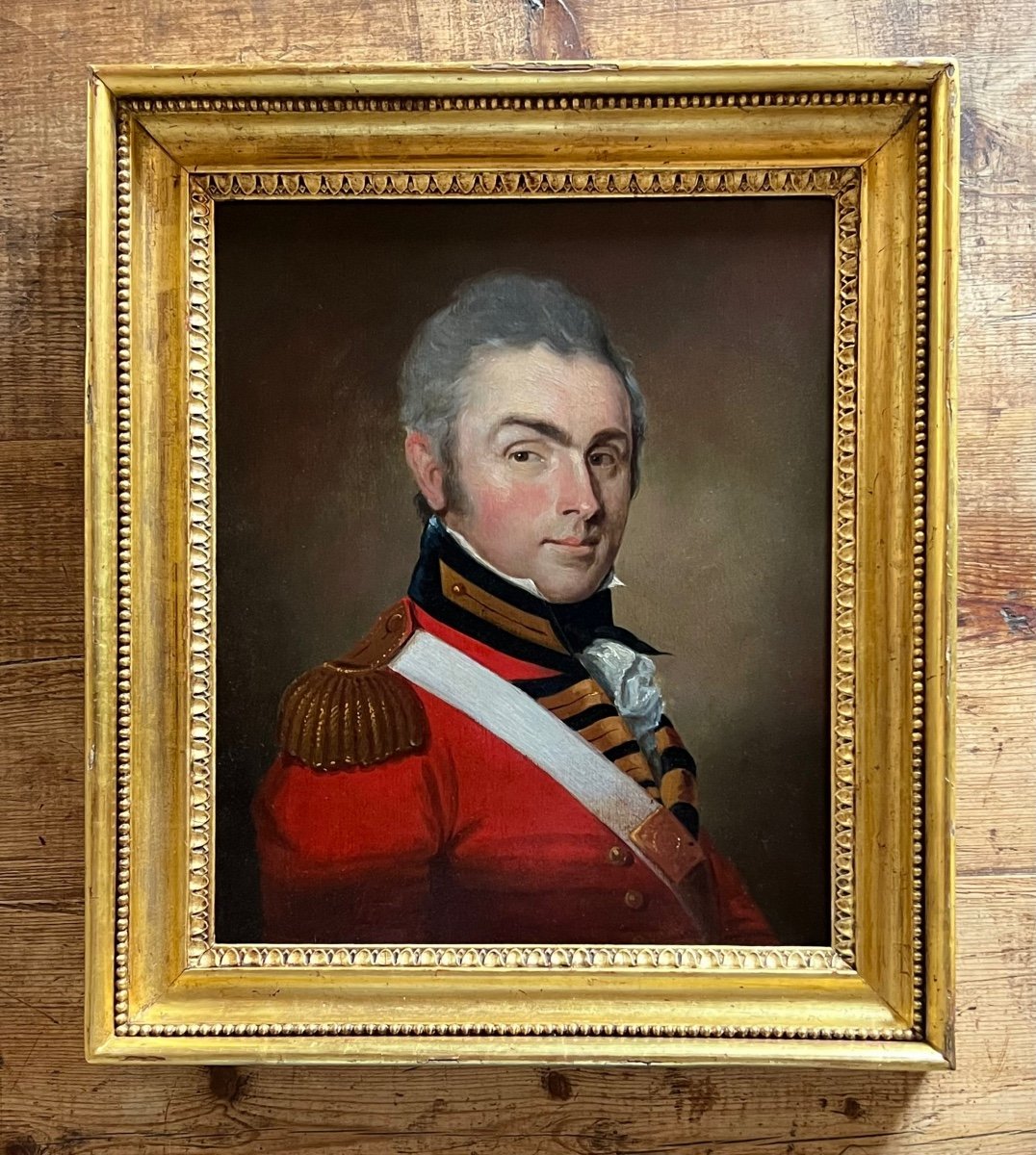 English Portrait From The Early 19th Century Of An Infantry Officer-photo-3