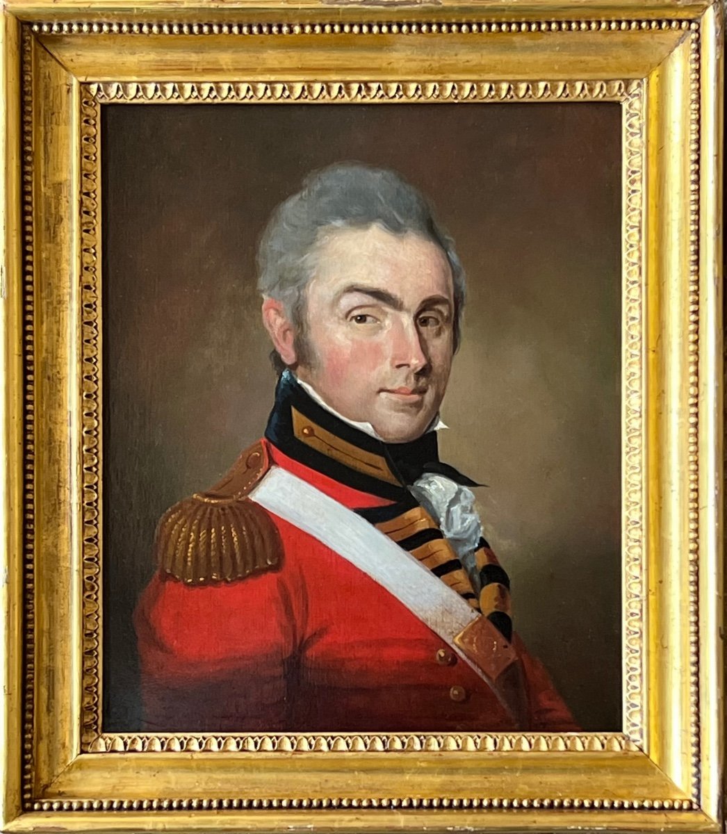 English Portrait From The Early 19th Century Of An Infantry Officer